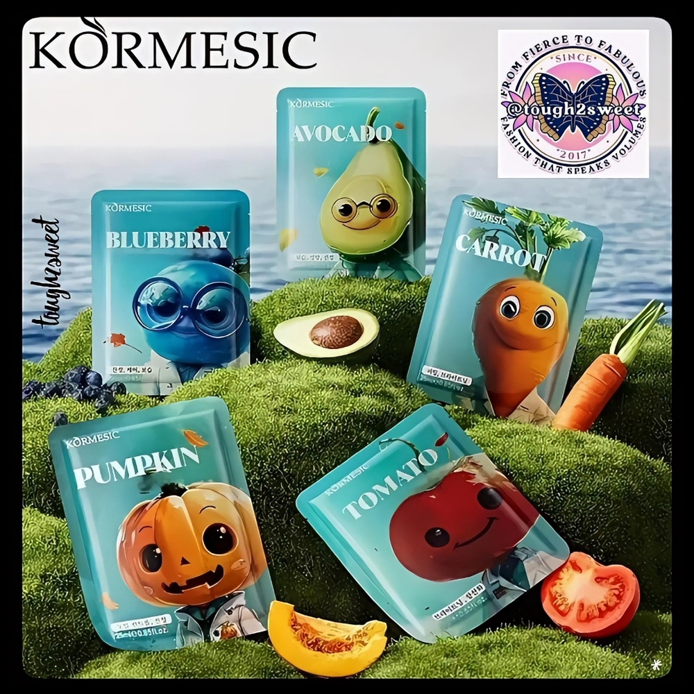 🆕️2 LARGE SETS OF FRUIT & VEGGIE MASKS~ TOMATO PUMPKIN AVOCADO CARROT BLUEBERRY